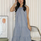 Peyton Stripes Halter Midi Dress (Light Blue)