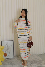 Roseline Knit Two Piece Skirt Set (Cream)