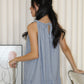 Peyton Stripes Halter Midi Dress (Light Blue)