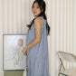 Peyton Stripes Halter Midi Dress (Light Blue)