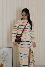 Roseline Knit Two Piece Skirt Set (Cream)