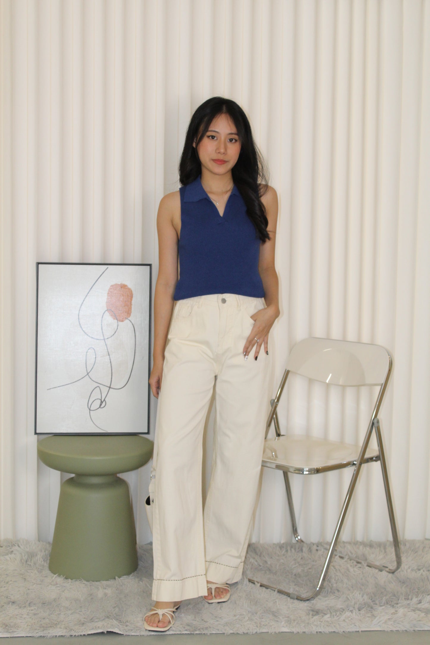 Shannon Straight Pants (Cream)