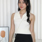 Maison Collared Knit Top (Cream)