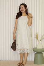 Winnie Flare Midi Dress (Cream)