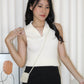 Maison Collared Knit Top (Cream)