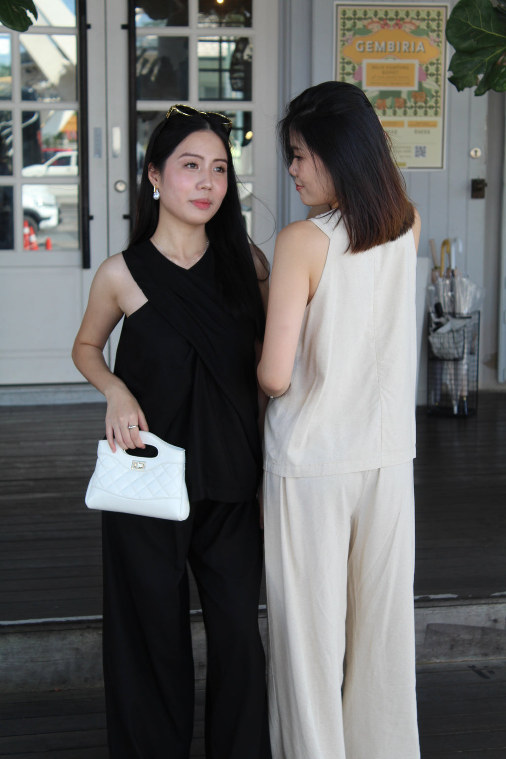 Rory Linen Flare Pants (Black)