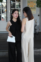 Rory Linen Flare Pants (Black)