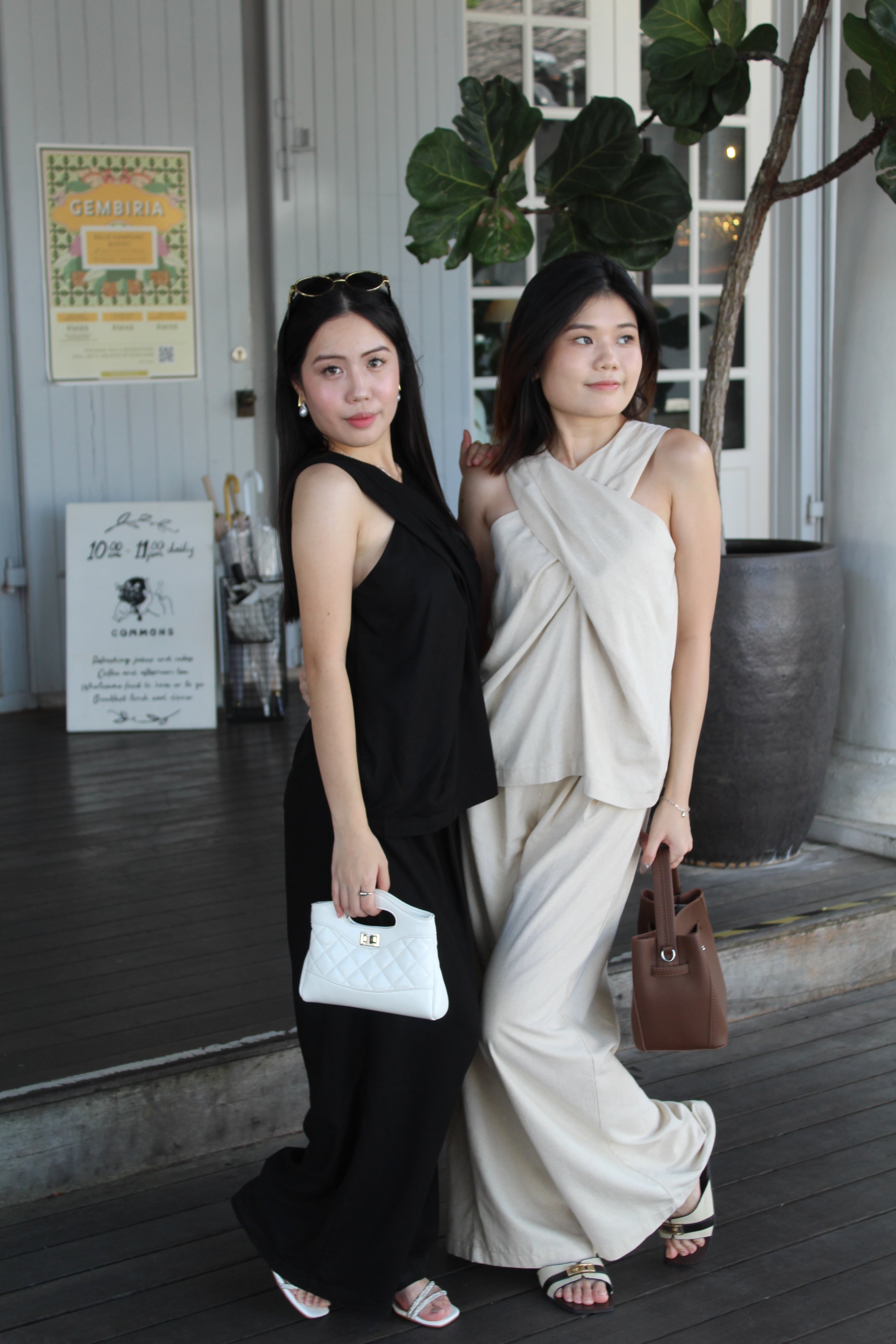 Rory Linen Flare Pants (Black)