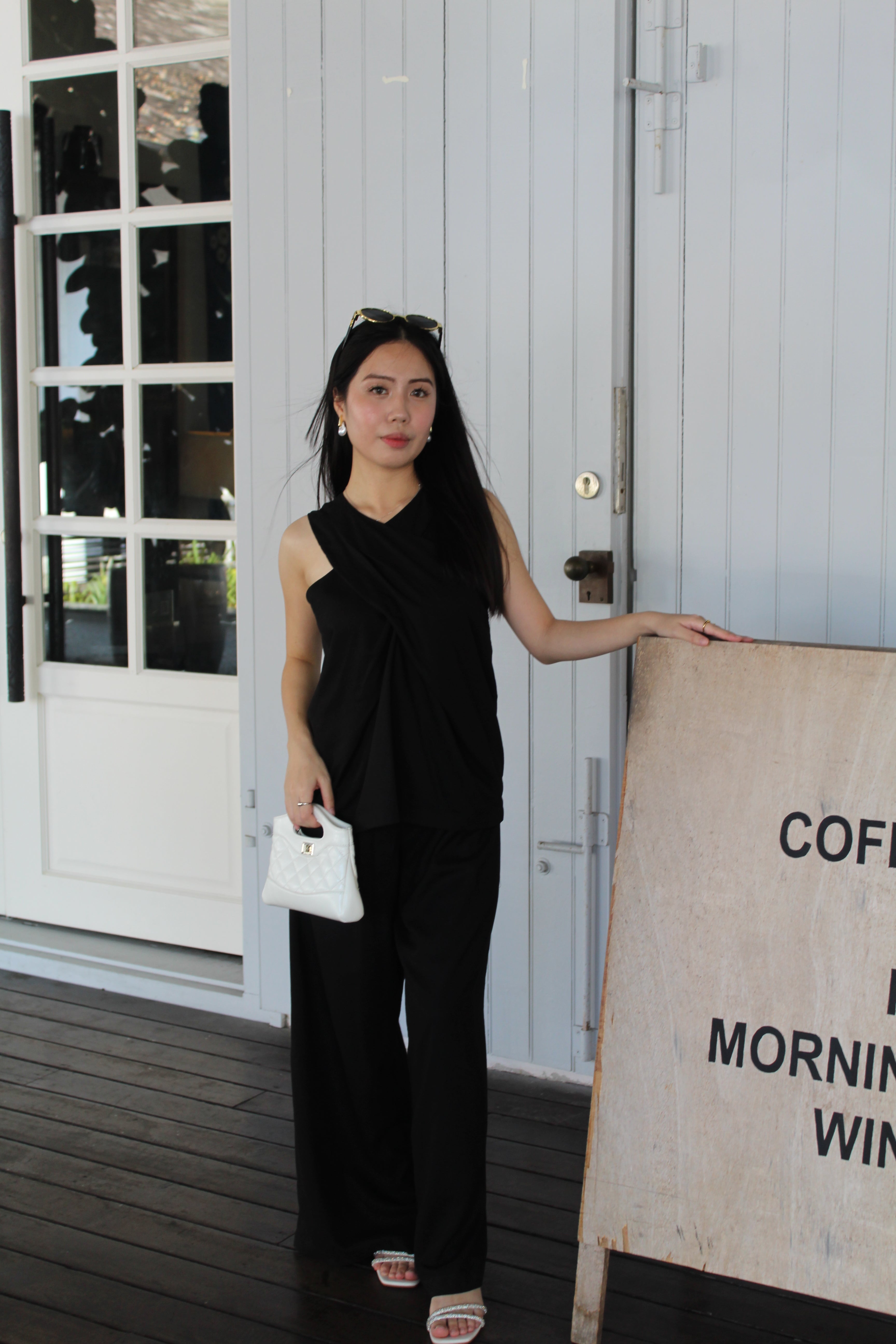 Rory Linen Flare Pants (Black)