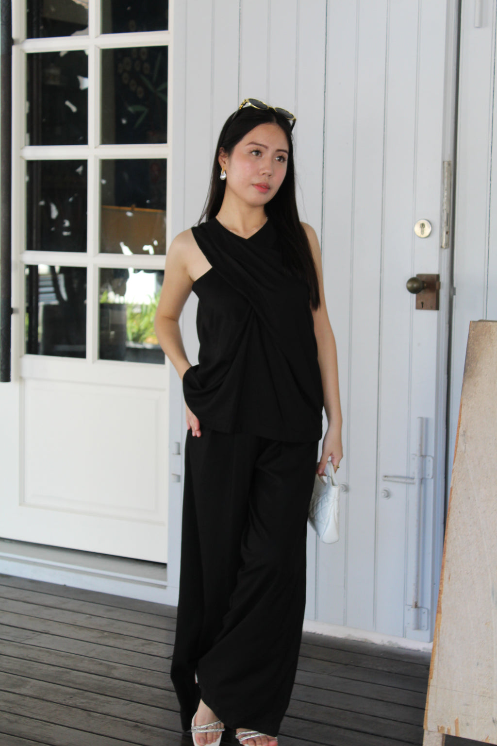 Rory Linen Flare Pants (Black)
