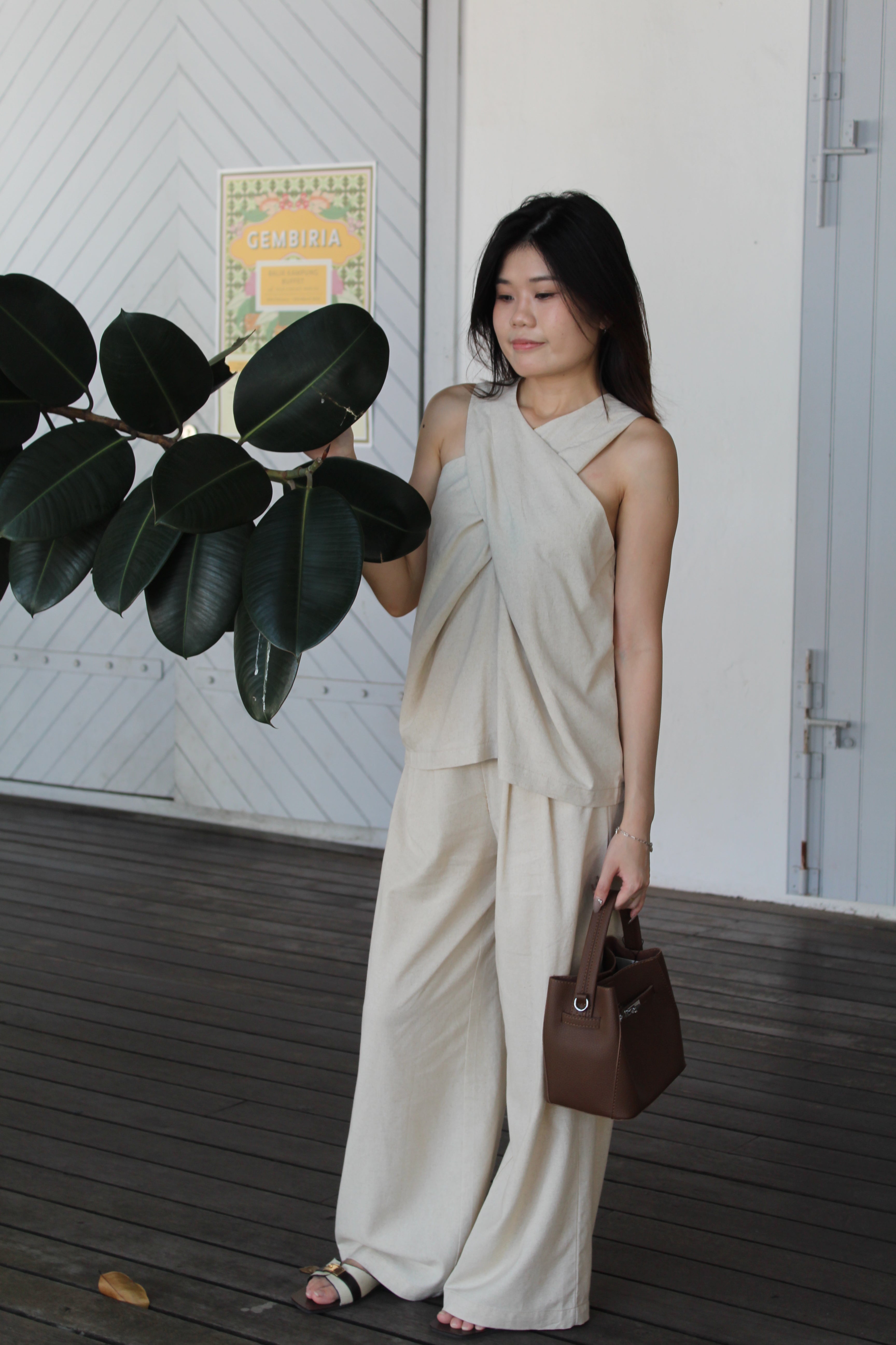 Rory Linen Flare Pants (Black)