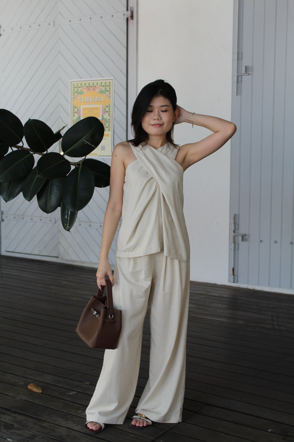 Rory Linen Flare Pants (Black)