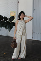 Rory Linen Flare Pants (Black)