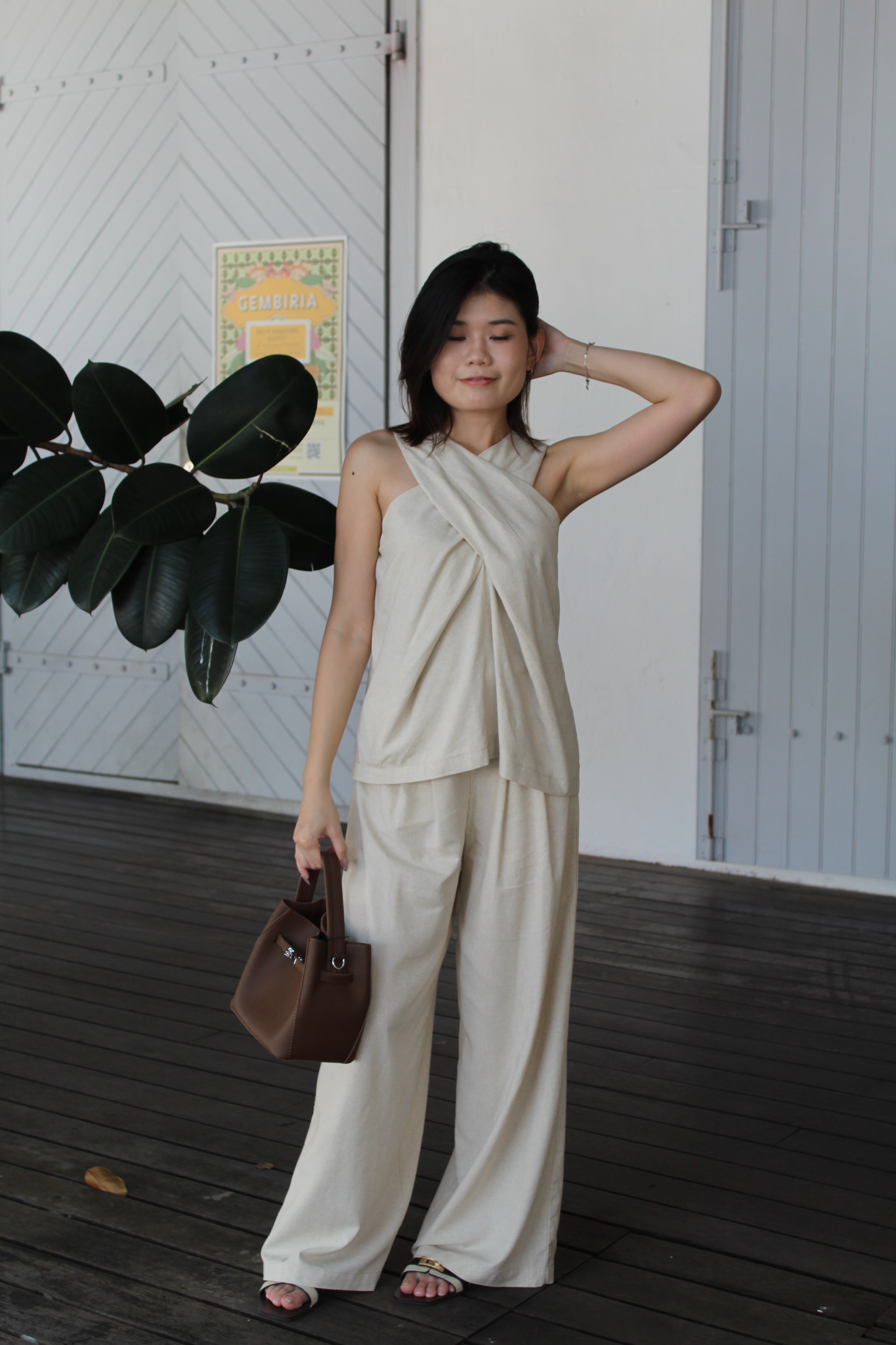 Rory Linen Flare Pants (Black)