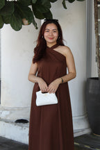 Collin Linen Halter Maxi Dress (Brown)