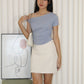 Taylor A Line Mini Skirt (Cream)