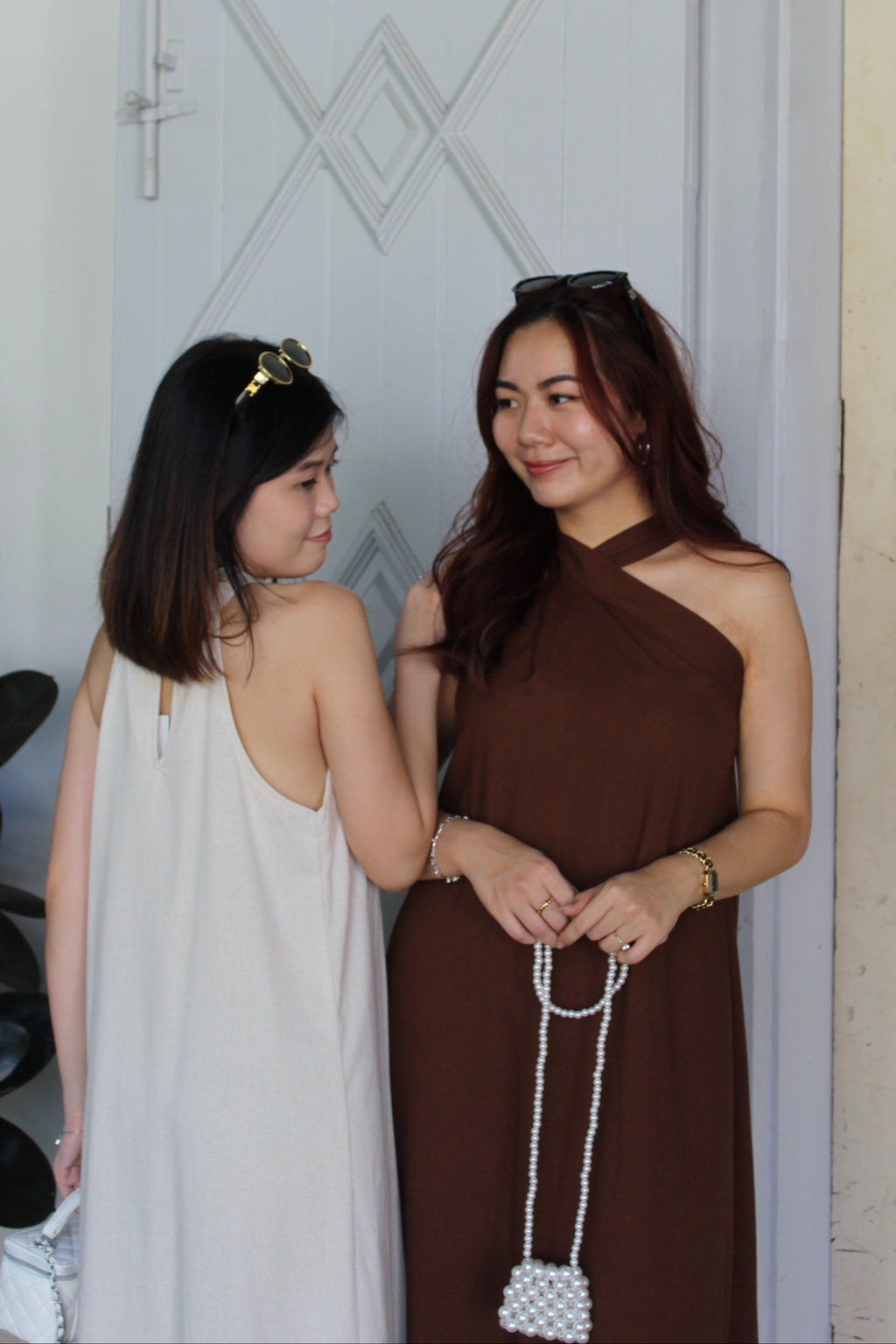 Collin Linen Halter Maxi Dress (Brown)