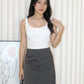 Taylor A Line Mini Skirt (Cream)
