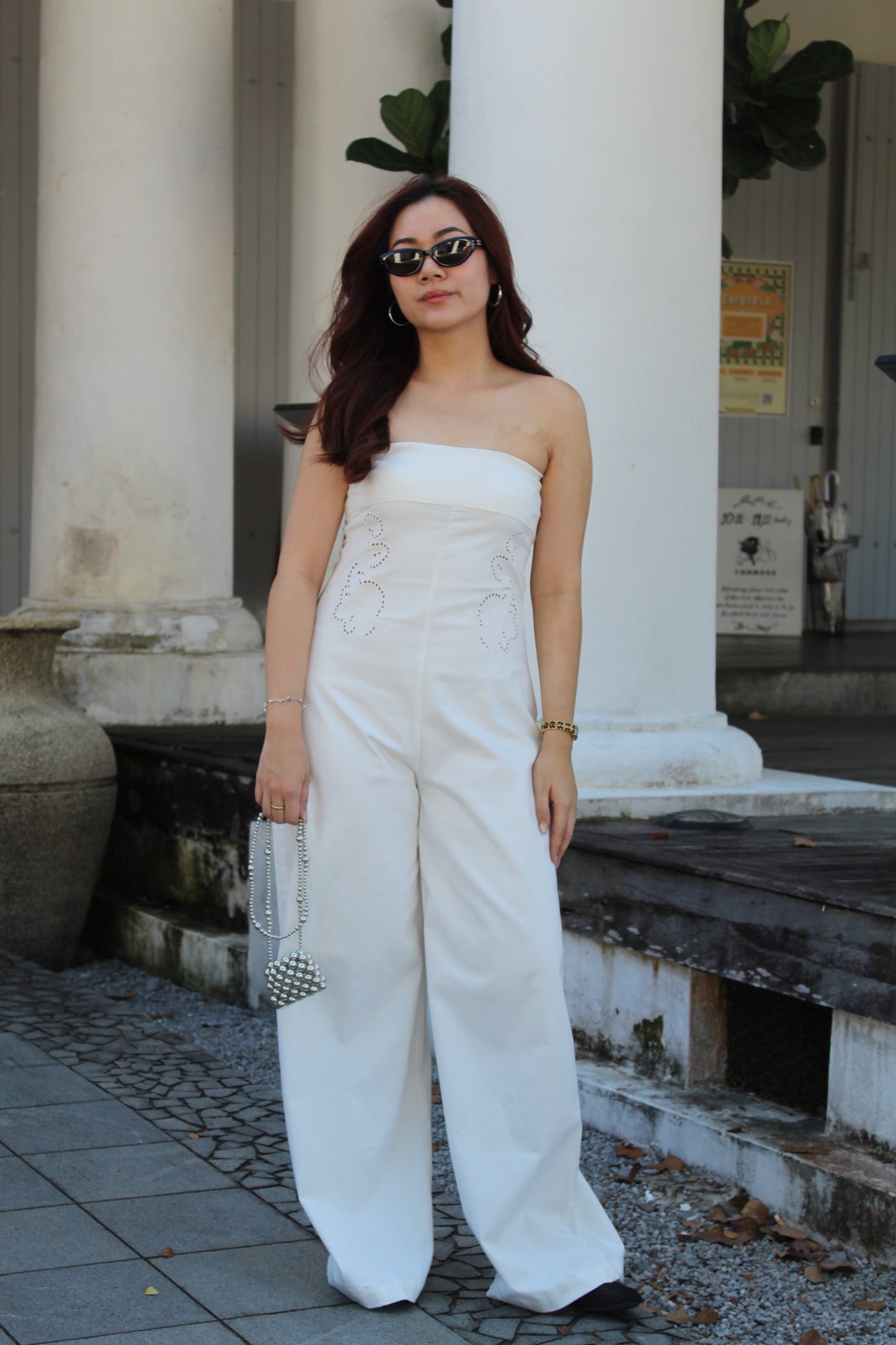 Kylie Embroidered Jumpsuit (White)