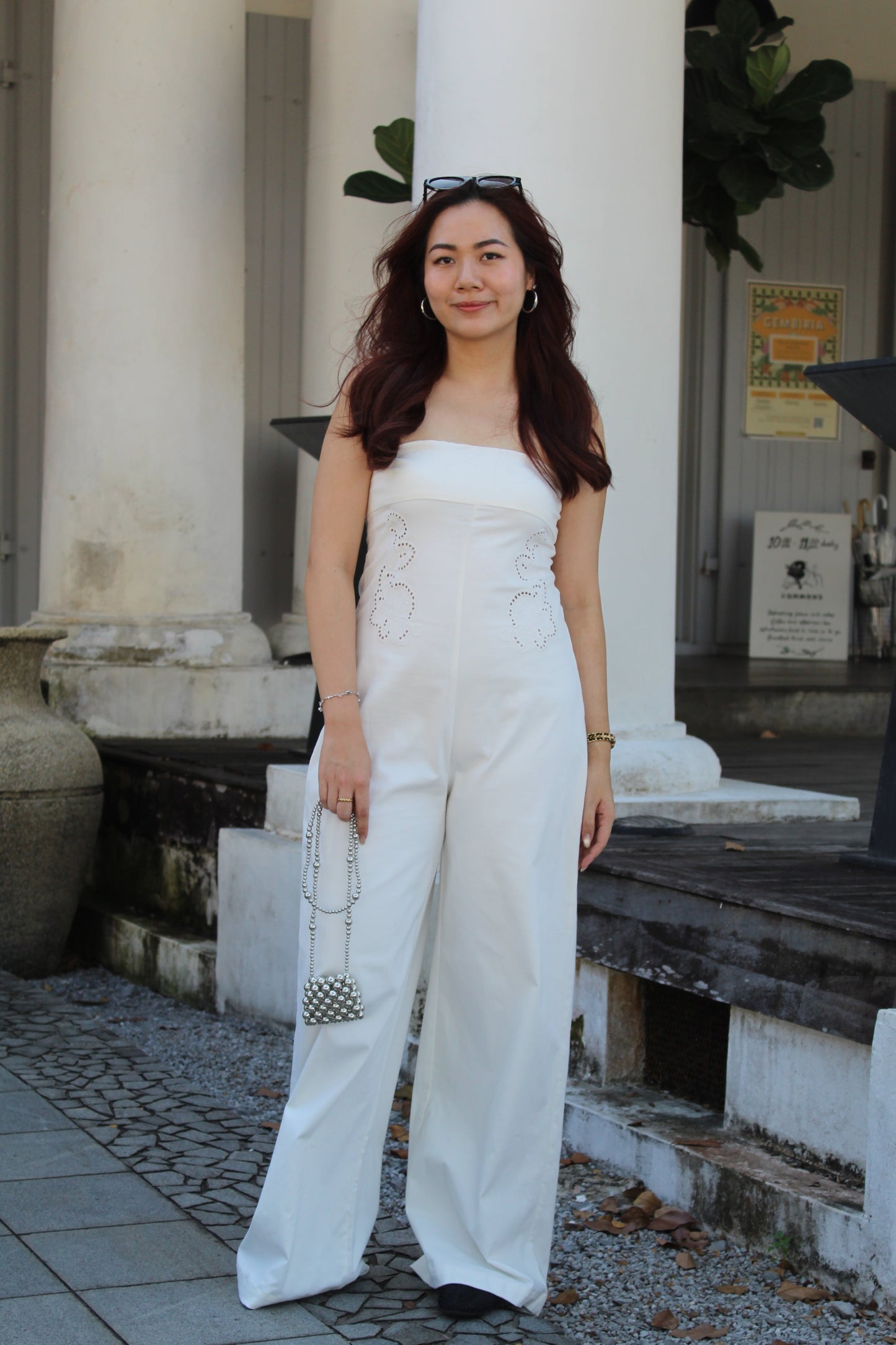 Kylie Embroidered Jumpsuit (White)