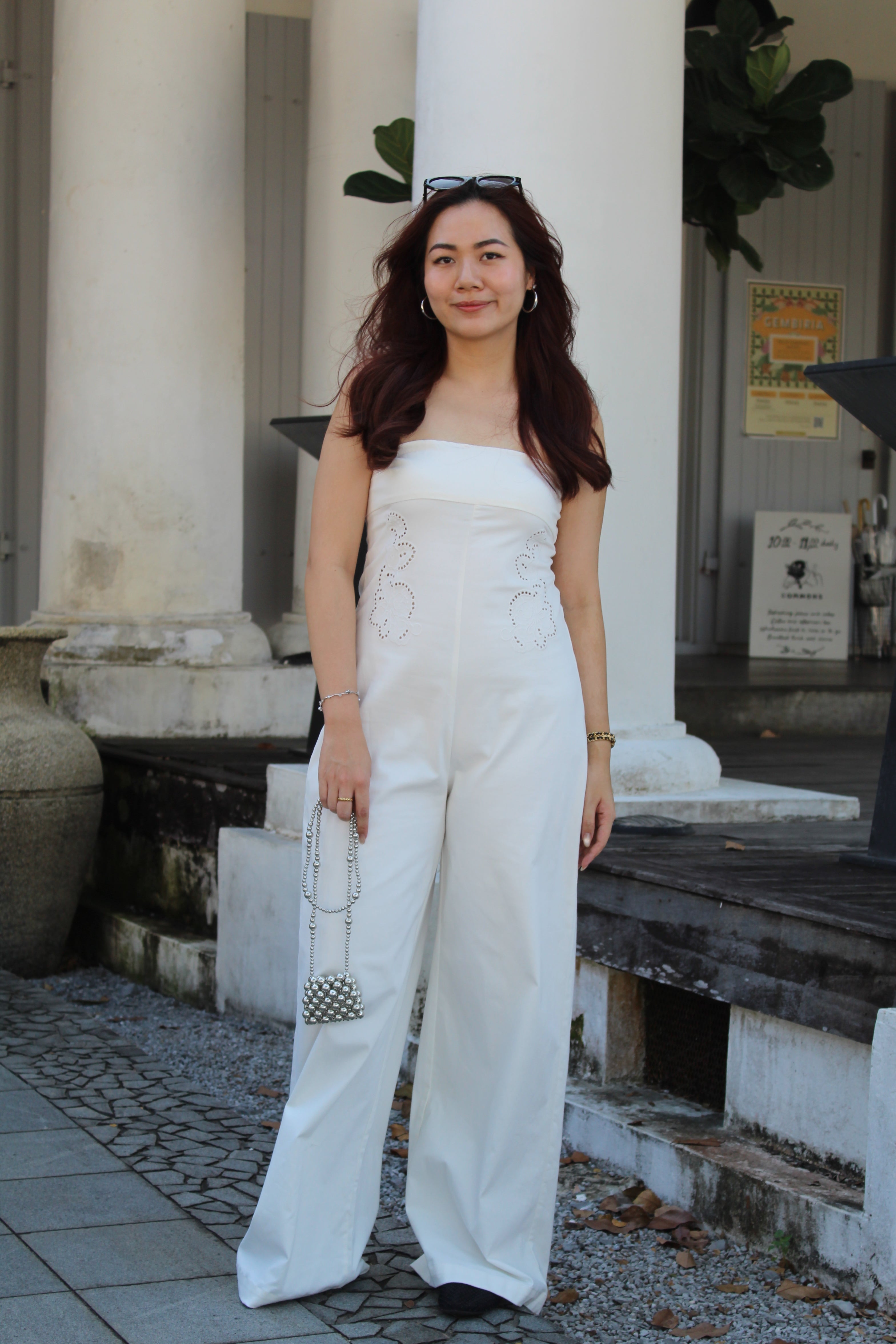 Kylie Embroidered Jumpsuit (White)