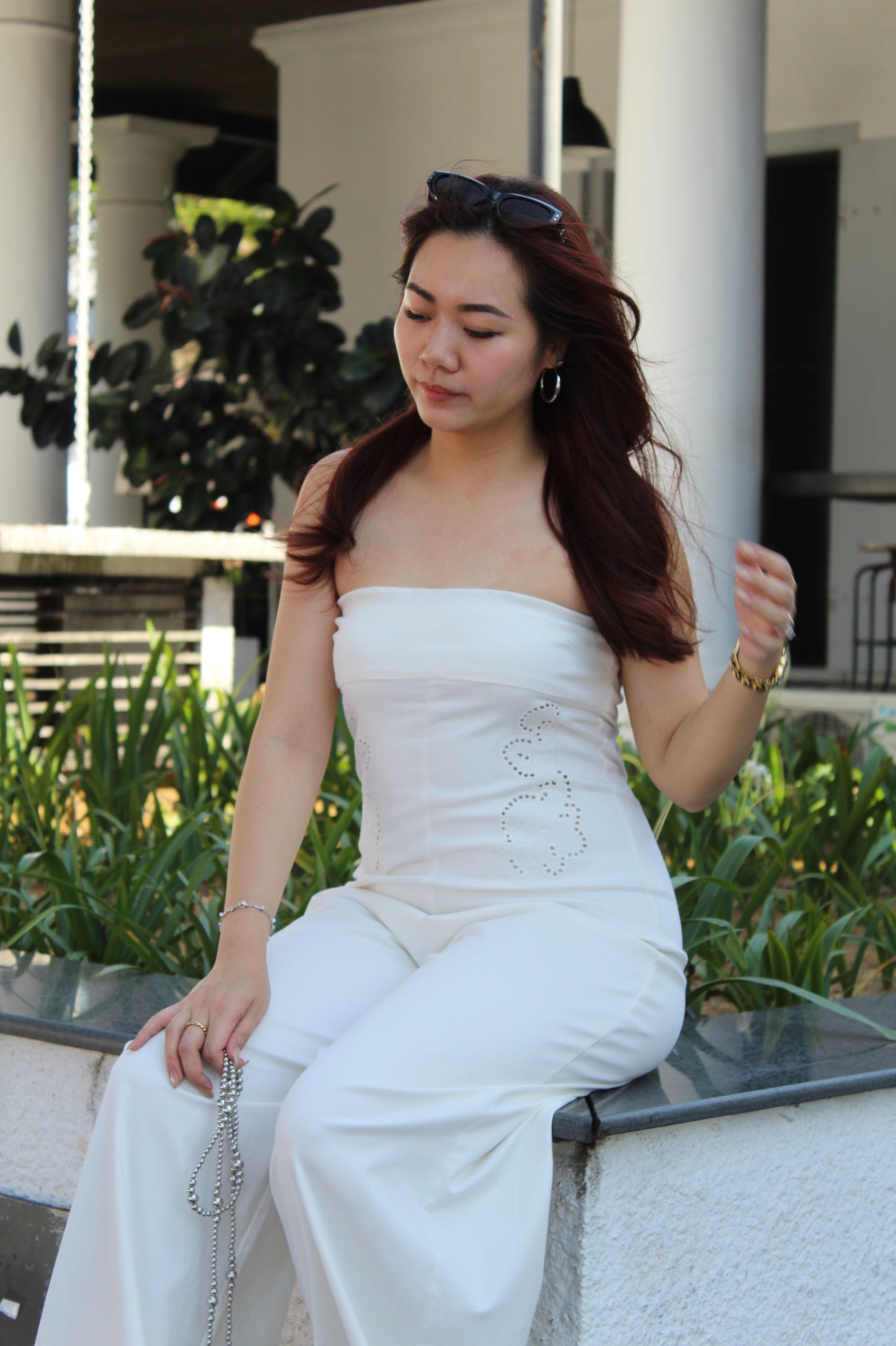 Kylie Embroidered Jumpsuit (White)