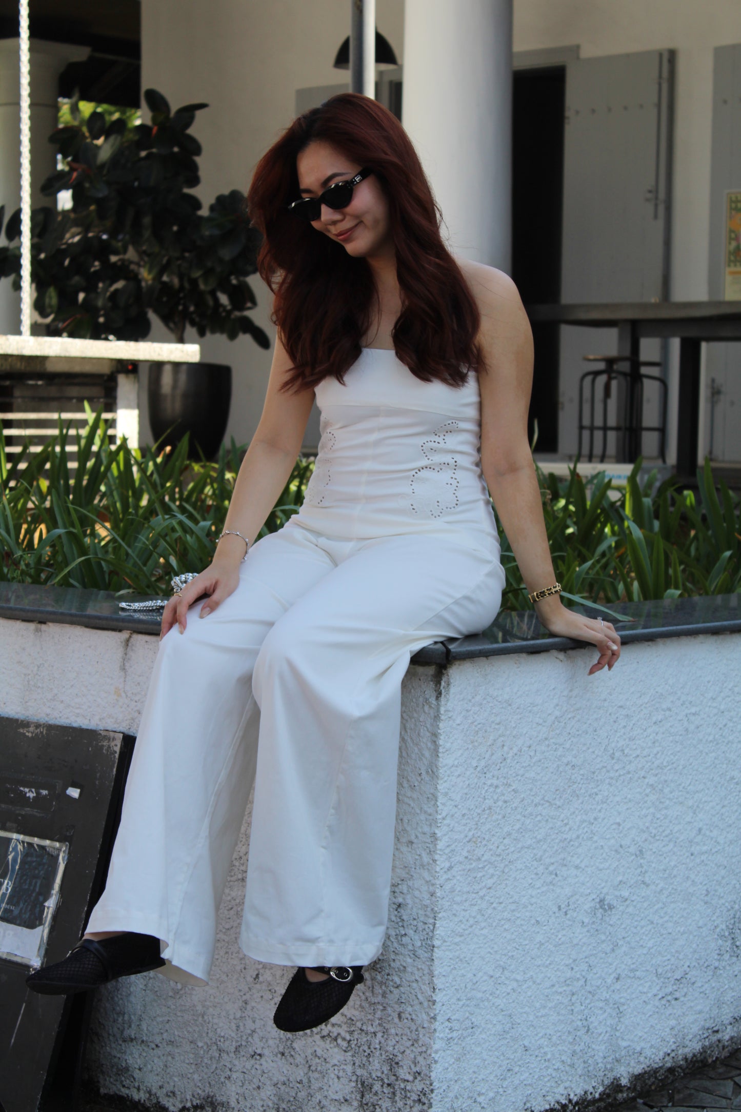 Kylie Embroidered Jumpsuit (White)