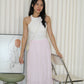 Skylar Stripes Layered Midi Skirt (Pink)