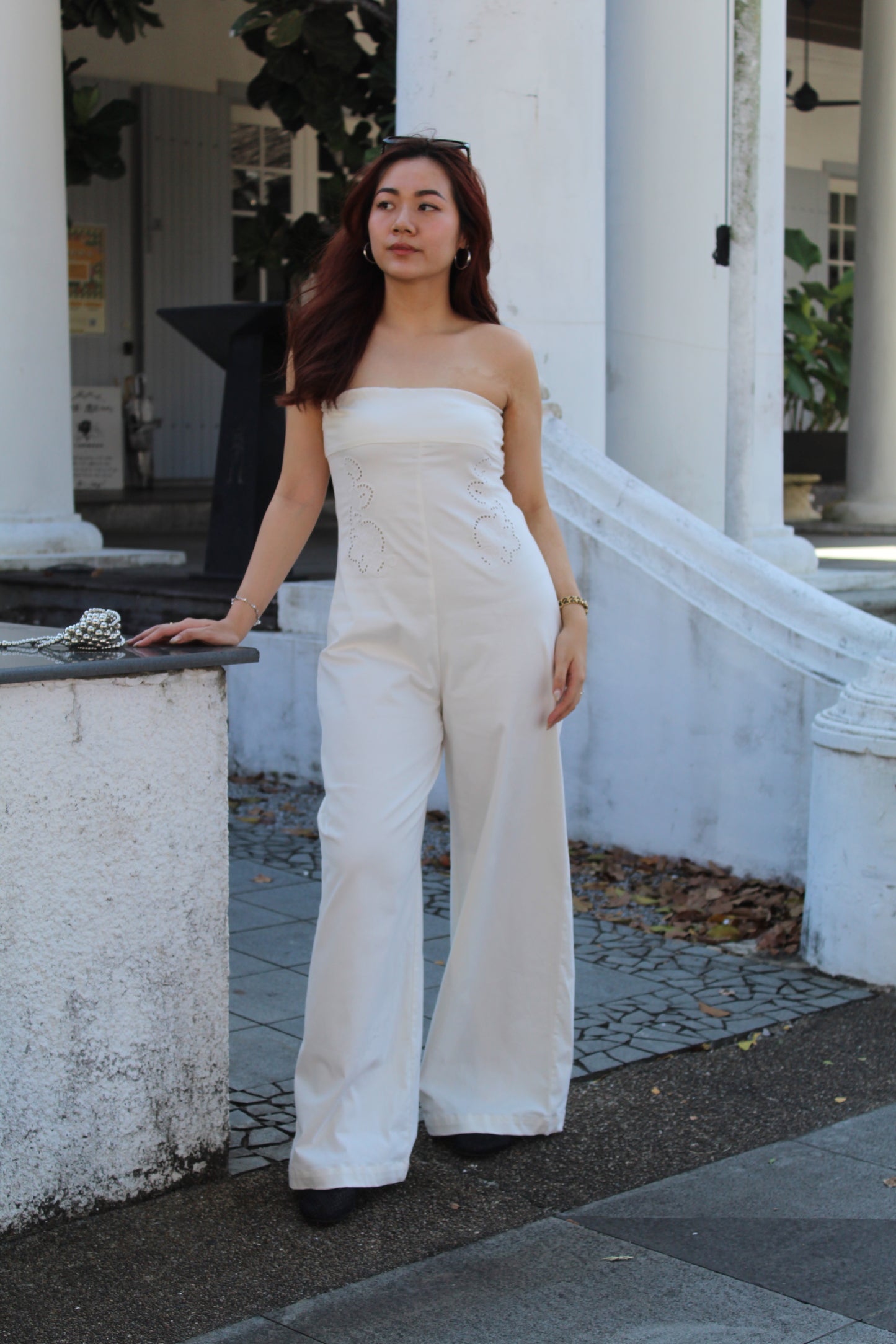 Kylie Embroidered Jumpsuit (White)