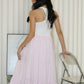 Skylar Stripes Layered Midi Skirt (Pink)