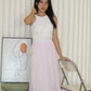 Skylar Stripes Layered Midi Skirt (Pink)