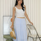 Skylar Stripes Layered Midi Skirt (Pink)