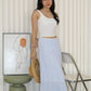 Skylar Stripes Layered Midi Skirt (Pink)