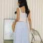 Skylar Stripes Layered Midi Skirt (Pink)