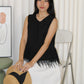 Canny Frayed Lace Vest Top (Black)