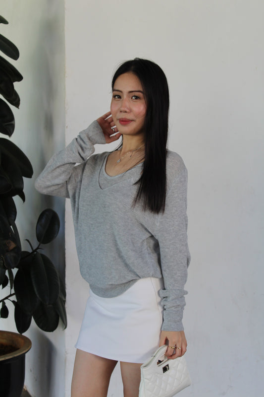 Faelynn Knit Top (Grey)