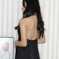 Piper Halter Bare Back Top (Black)