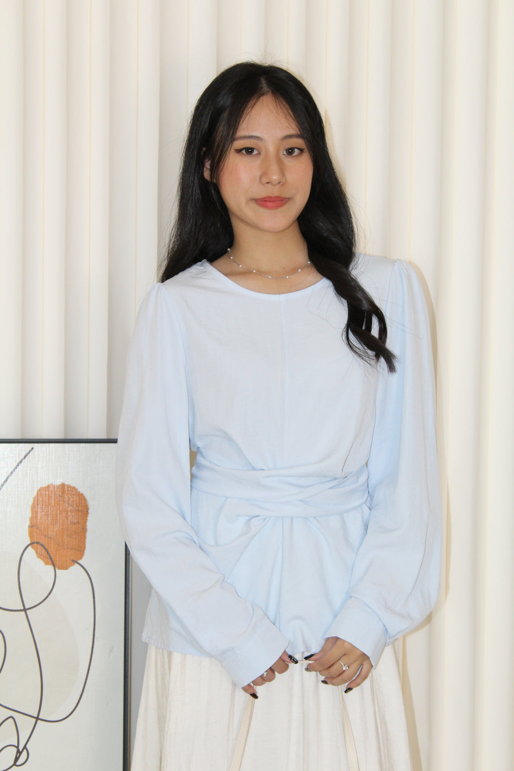Micah Blouse Long Sleeve Top (Cream)