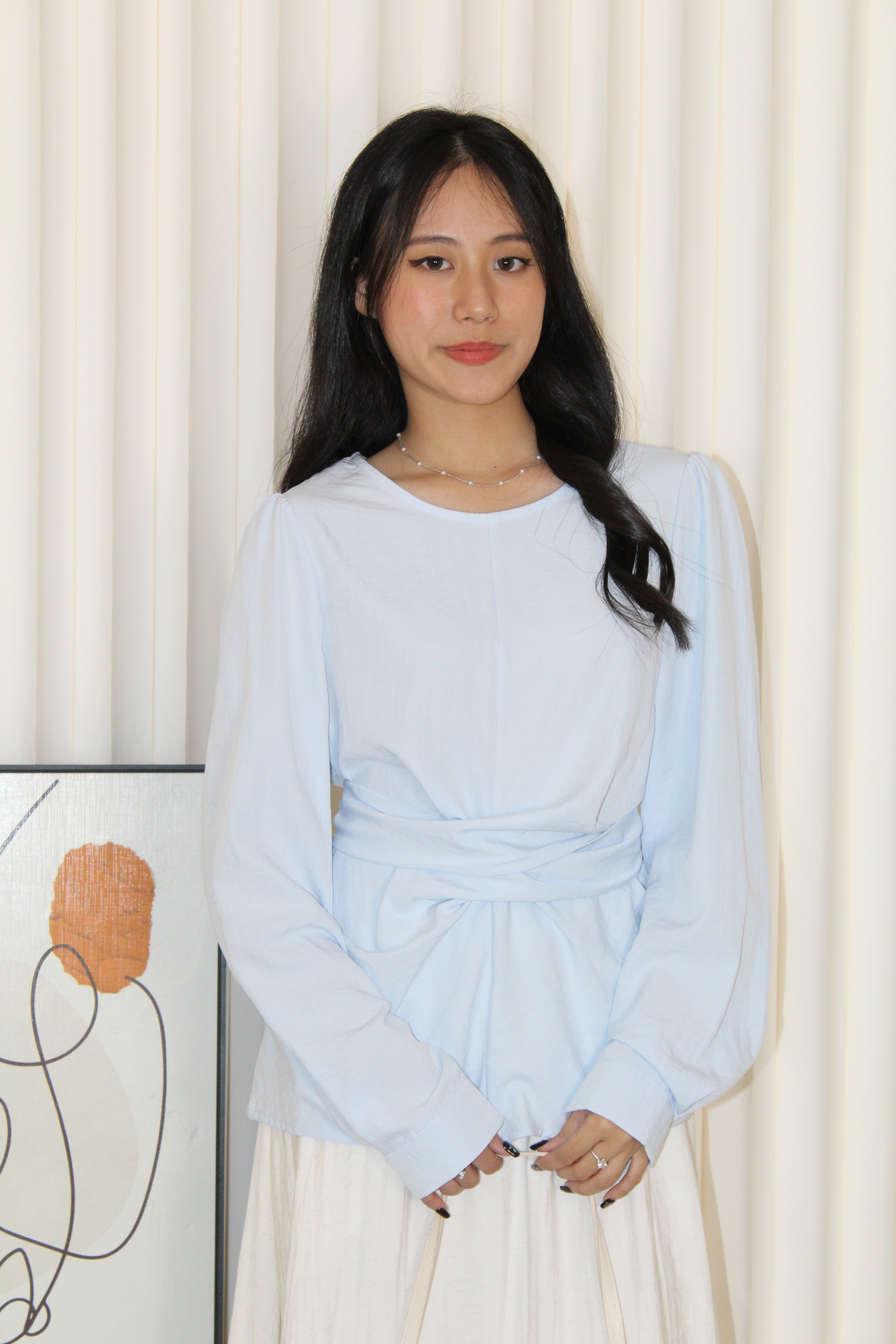 Micah Blouse Long Sleeve Top (Cream)
