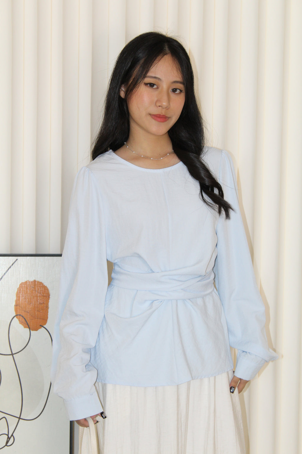 Micah Blouse Long Sleeve Top (Cream)