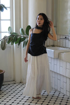 Kamillia Layered Maxi Skirt (White)