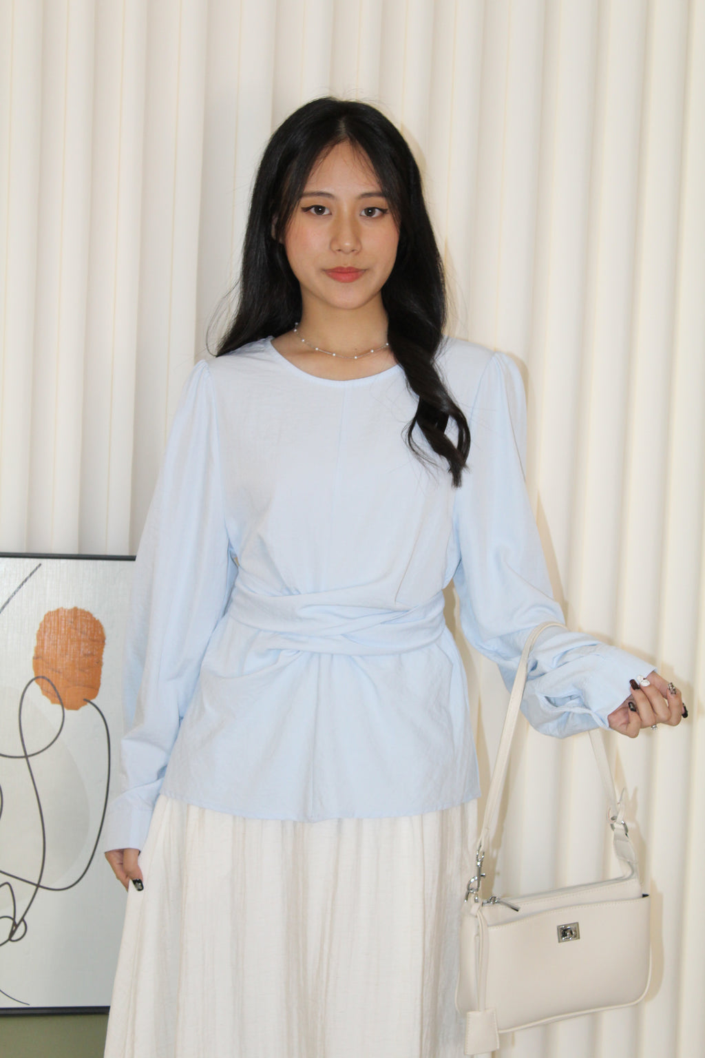 Micah Blouse Long Sleeve Top (Cream)