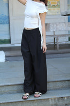 Erina Curved Suit Pants (Black)
