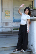 Erina Curved Suit Pants (Black)