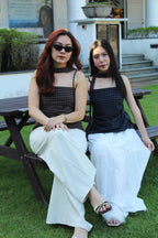 Davina Checked Flare Top (Brown)