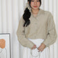 Joy Button Up Blouse Top (Cream)