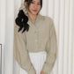 Joy Button Up Blouse Top (Cream)