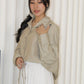 Joy Button Up Blouse Top (Cream)