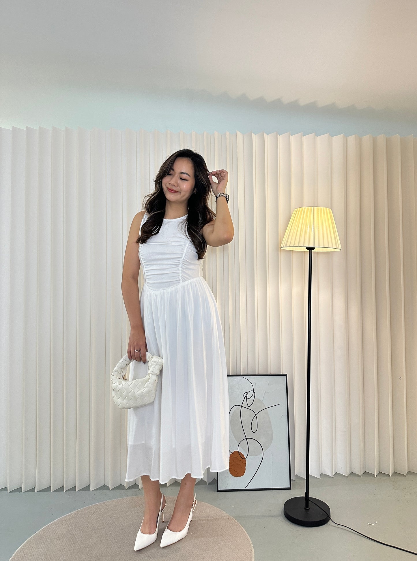 Darlene Midi Dress (White)