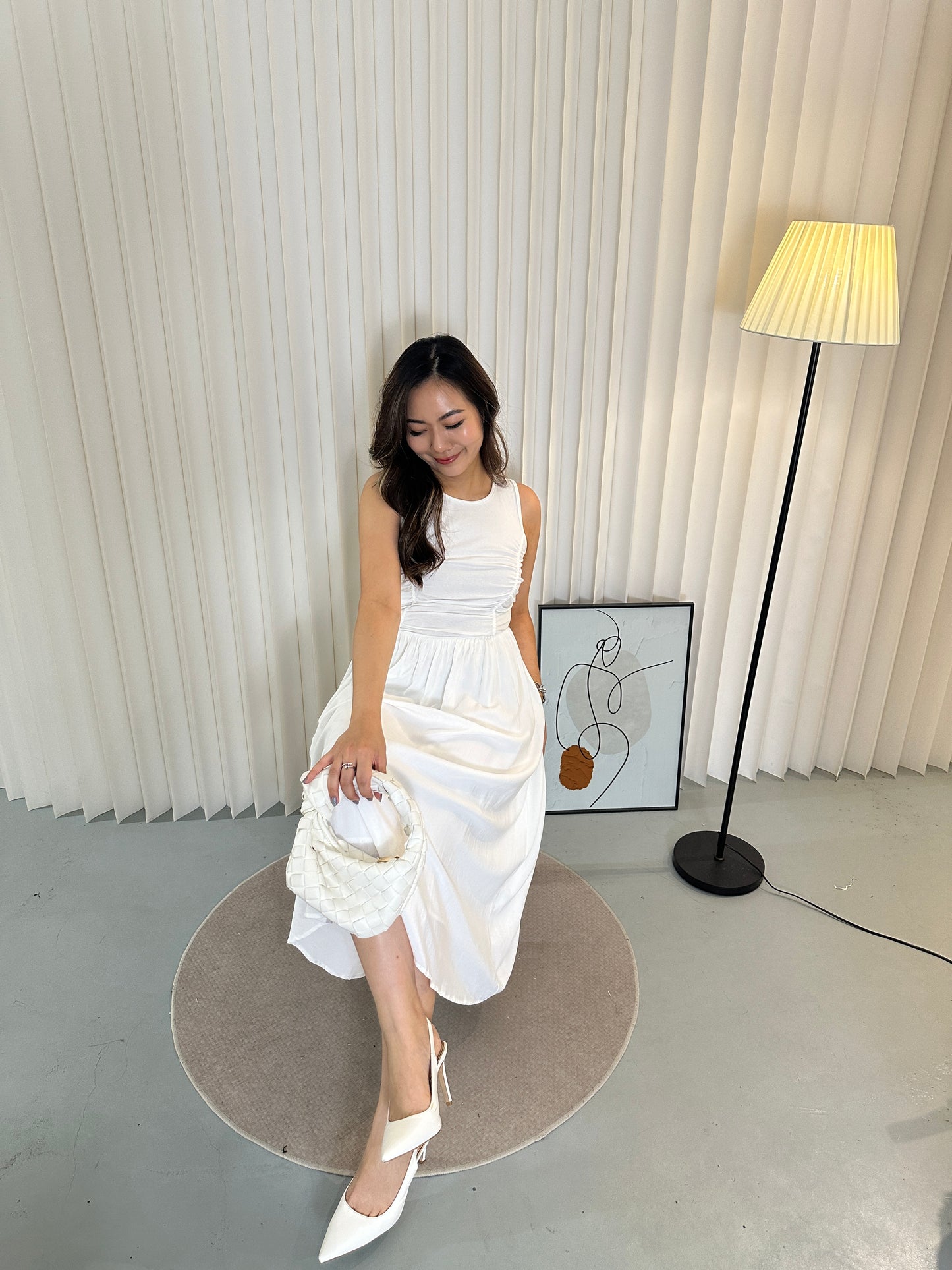 Darlene Midi Dress (White)